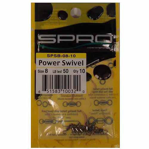 Spro SPSB-08-10 Power Swivel Black 50 Lb 10 per Pack