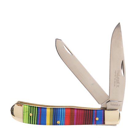 Twisted X Stainless Steel Double Blade Trapper Knife (Serape)