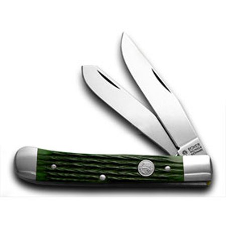 BOKER TREE BRAND Jigged Green Bone Trapper Pocket Knife Knives