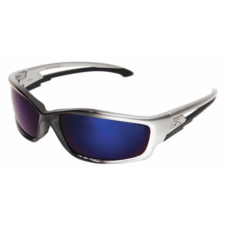 Edge Kazbek Silver and Black Frame Blue Mirror Lens
