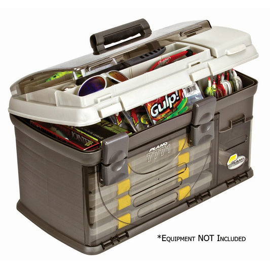 Plano Fishing Guide Series Five Utility Pro System Tackle Box  Graphite / Sandstone