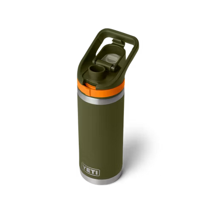 YETI - Rambler 18oz Water Bottle w/Color-Blocked Flip Chug Cap - Olive/King Crab Orange
