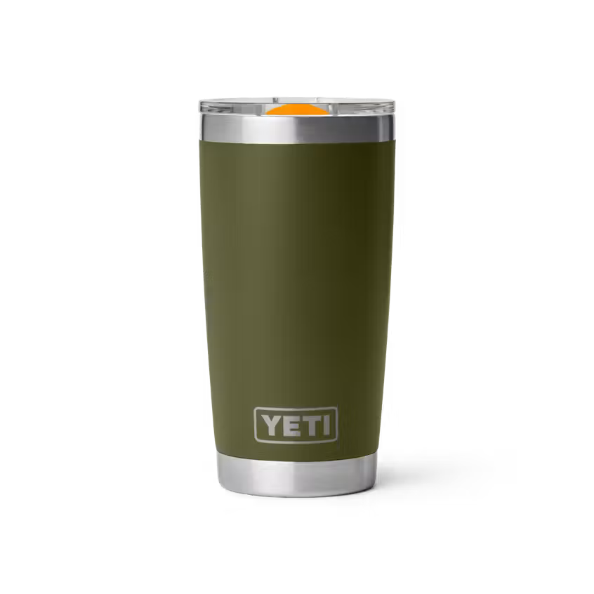 YETI - Rambler 20oz Tumbler w/Color-Blocked Magslider Lid - Olive/King Crab Orange