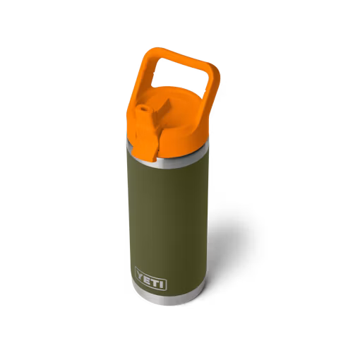 YETI - Rambler 18oz Water Bottle - Olive/King Crab Orange