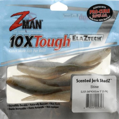 Z Man Scented Jerk ShadZ 5   Shiner 5 Pk