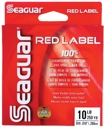 Seaguar Red Label 100% Fluorocarbon Fishing Line 10lbs  200yds Break Strength/Length - 10RM250