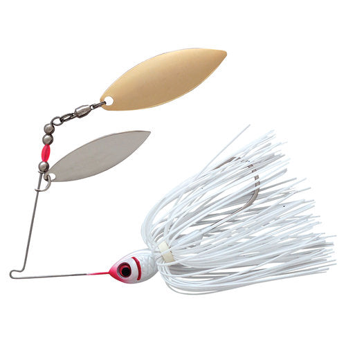 BOOYAH Blade Double Willow Spinnerbait Snow White 3/8 Oz.