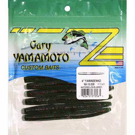 Gary Yamamoto 4  Yamasenko 10 Pack Watermelon Black Red 9S-10-208