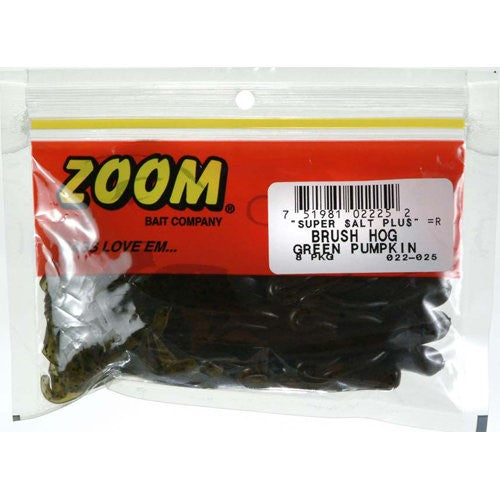 Zoom Brush Hogs - 6  - Green Pumpkin  Soft Baits