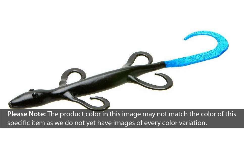 Zoom Lizard Fishing Bait  Black Blue Tail    9-pack  Soft Baits