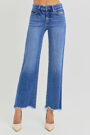 Tummy Control High Rise Ankle Straight Jeans