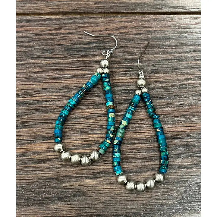 Silver Navajo Rondelle Gemstone Earrings