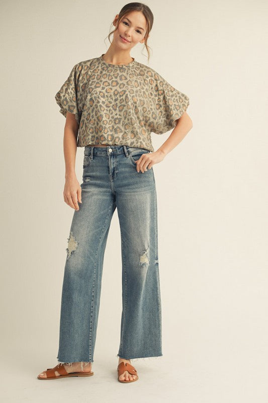 Metallic Leopard Crop Top