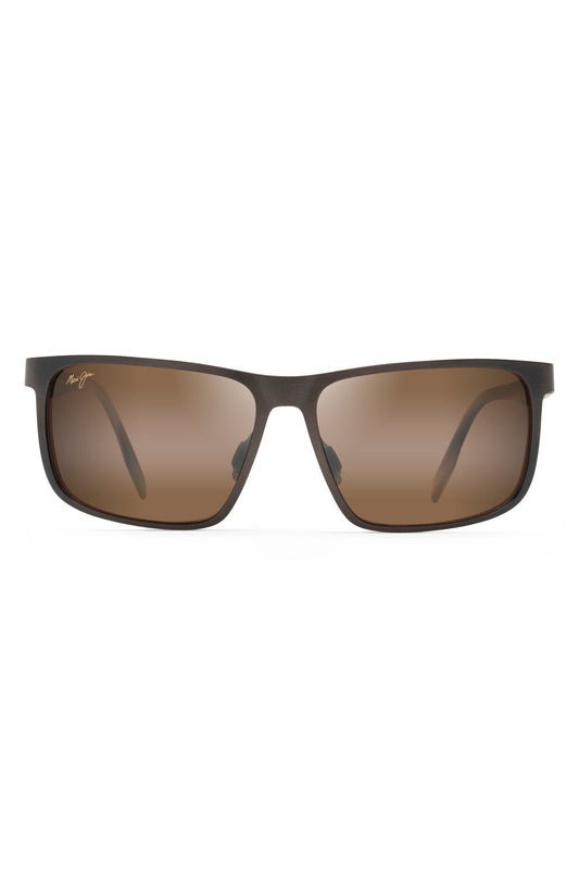 Wana Polarized Rectangular Sunglasses, Brushed Chocolate/HCL Bronze - Maui Jim Golf