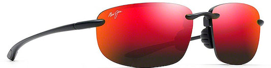 Maui Jim Ho'okipa Universal Fit Sunglasses 2M - Matte Black - Hawaii Lava Unisex Rectangle
