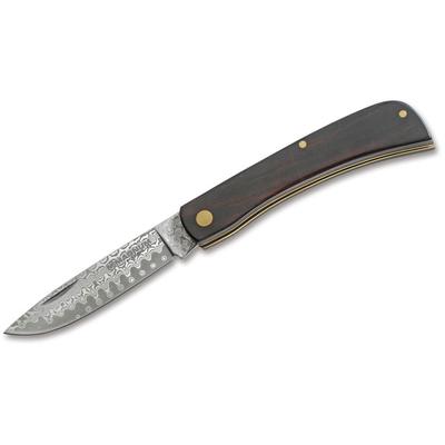Magnum Folding Knives Ebony Rangebuster Folding Knife 2.64in Damascus Ebony Brown Handle