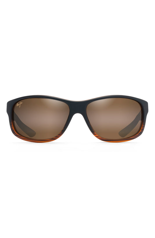 Maui Jim Alenuihaha Sunglasses 25C - Dark Brown Stripe - Hcl Bronze Unisex Square