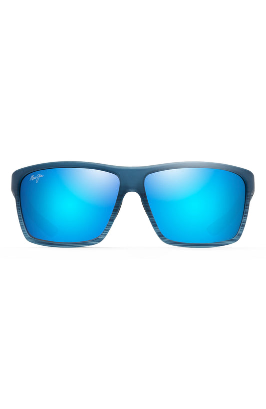 Maui Jim Alenuihaha Sunglasses 03S - Blue Black Stripe - Blue Hawaii Unisex Square