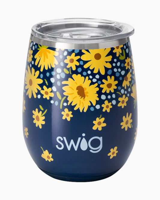 Swig Lazy Daisy 14 Oz. Stemless Wine Cup