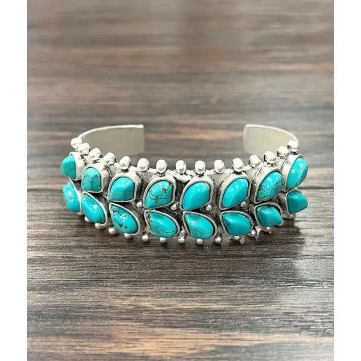 Double Layered Navajo Turquoise Cuff Bracelet