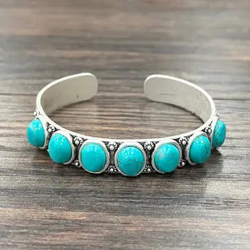ISAC - TURQ CIRCLE CUFF BRACELET