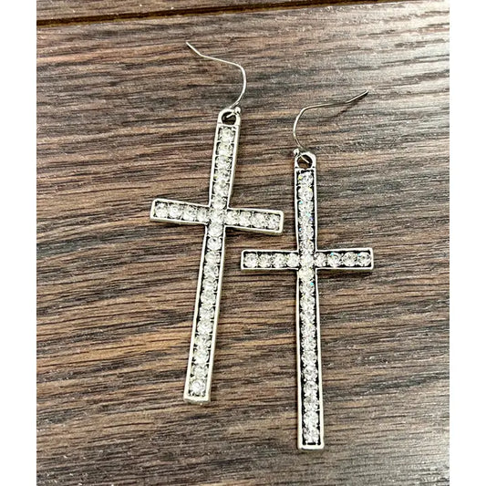 Cross Crystal Earrings