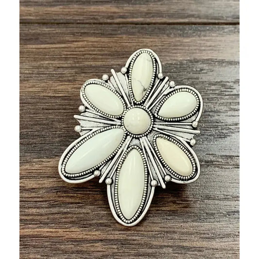 White Turquoise Adjustable Ring