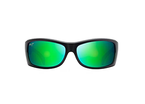 Maui Jim Equator Sunglasses 15 - Matte Black with Olive Interior - Mauigreen Unisex Butterfly