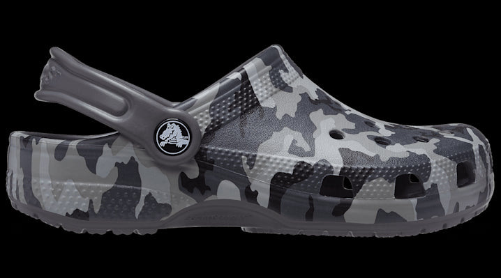 Crocs Kids' Graphic Classic Clog Little/Big Kid Shoes (Grey Camo) - Size 3.0 M