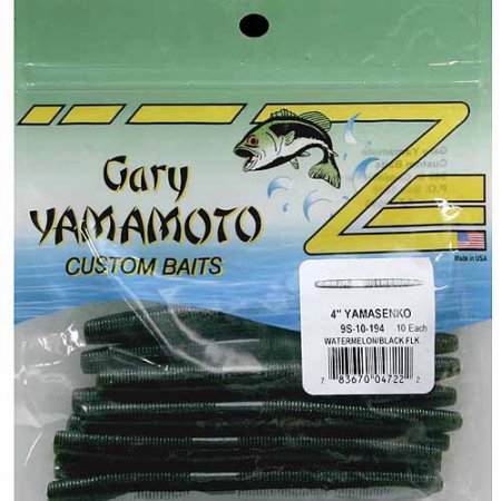 Gary Yamamoto Custom Baits 4  Senko Worm  Soft Bait  Watermelon Black Flake