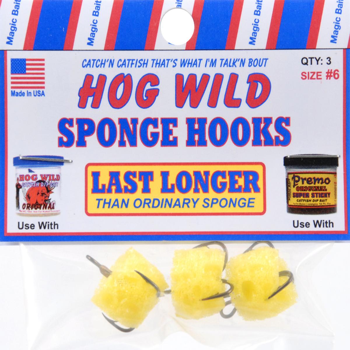 Magic Bait 22-48 Hog Wild Sponge Hook Size 6 Treble Bronze 3 per