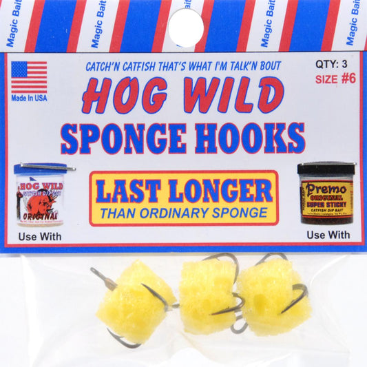 Magic Bait 22-48 Hog Wild Sponge Hook Size 6 Treble Bronze 3 per