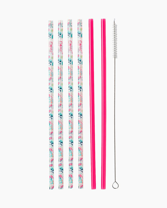 Swig 7-Pc. 10.5'' Party Animal Straight Straws & Brush Set