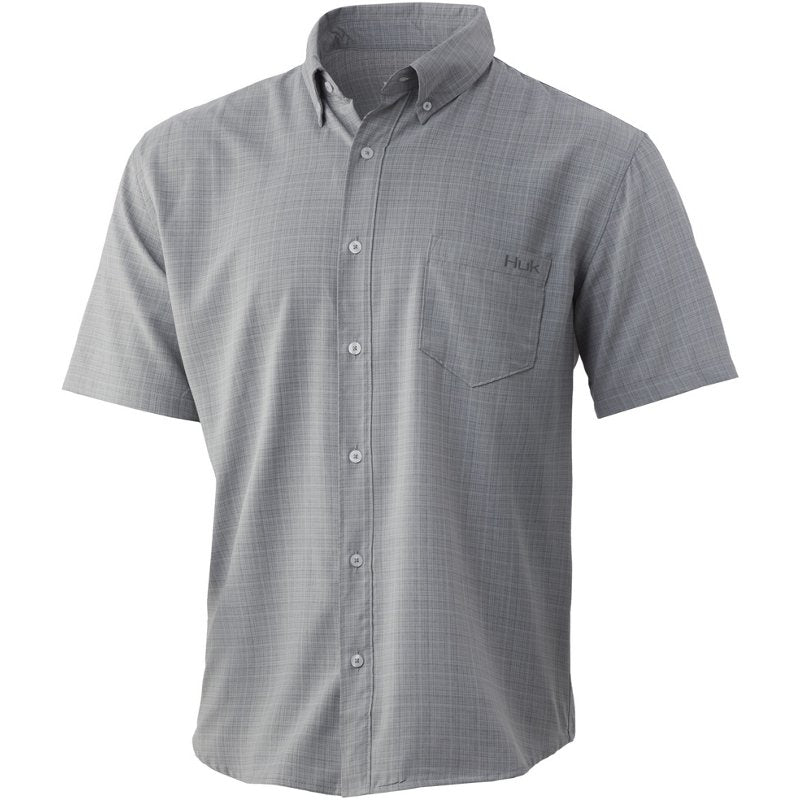 Huk Men ' S Cross - Dye Teaser Short Sleeve - Overcast Grey