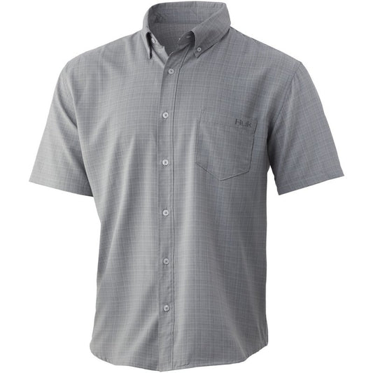Huk Men ' S Cross - Dye Teaser Short Sleeve - Overcast Grey