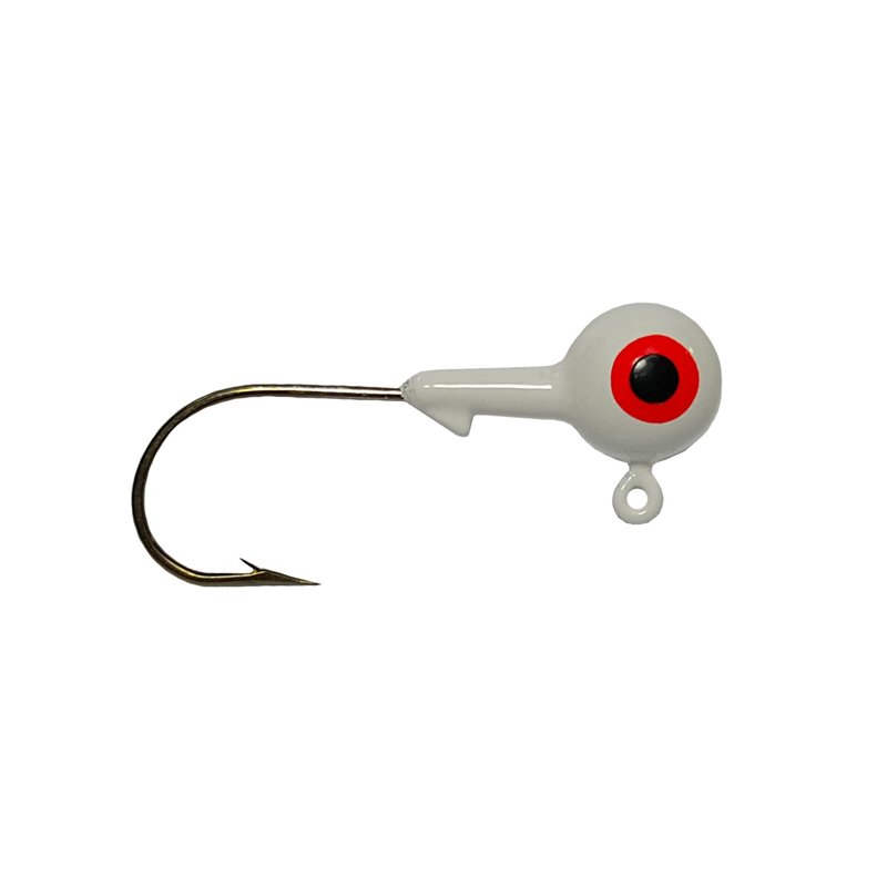 Big Bite Baits 2-Eye 1-Color Round Jigheads 10-Pack White 1/4 Oz