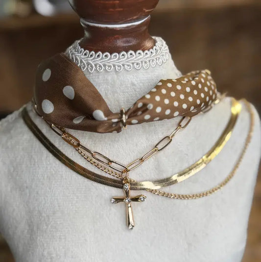 Ruby River Wholesale, LLC - Gold Layered Scarf Necklace