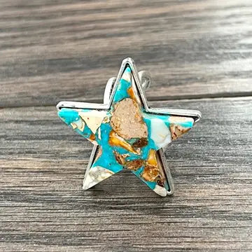 ISAC - TURQ/RUST STAR RING