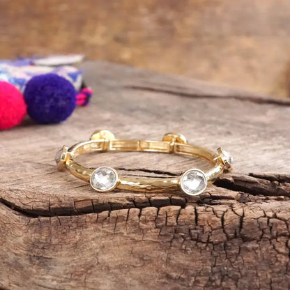 Jeweled Golden Bangle