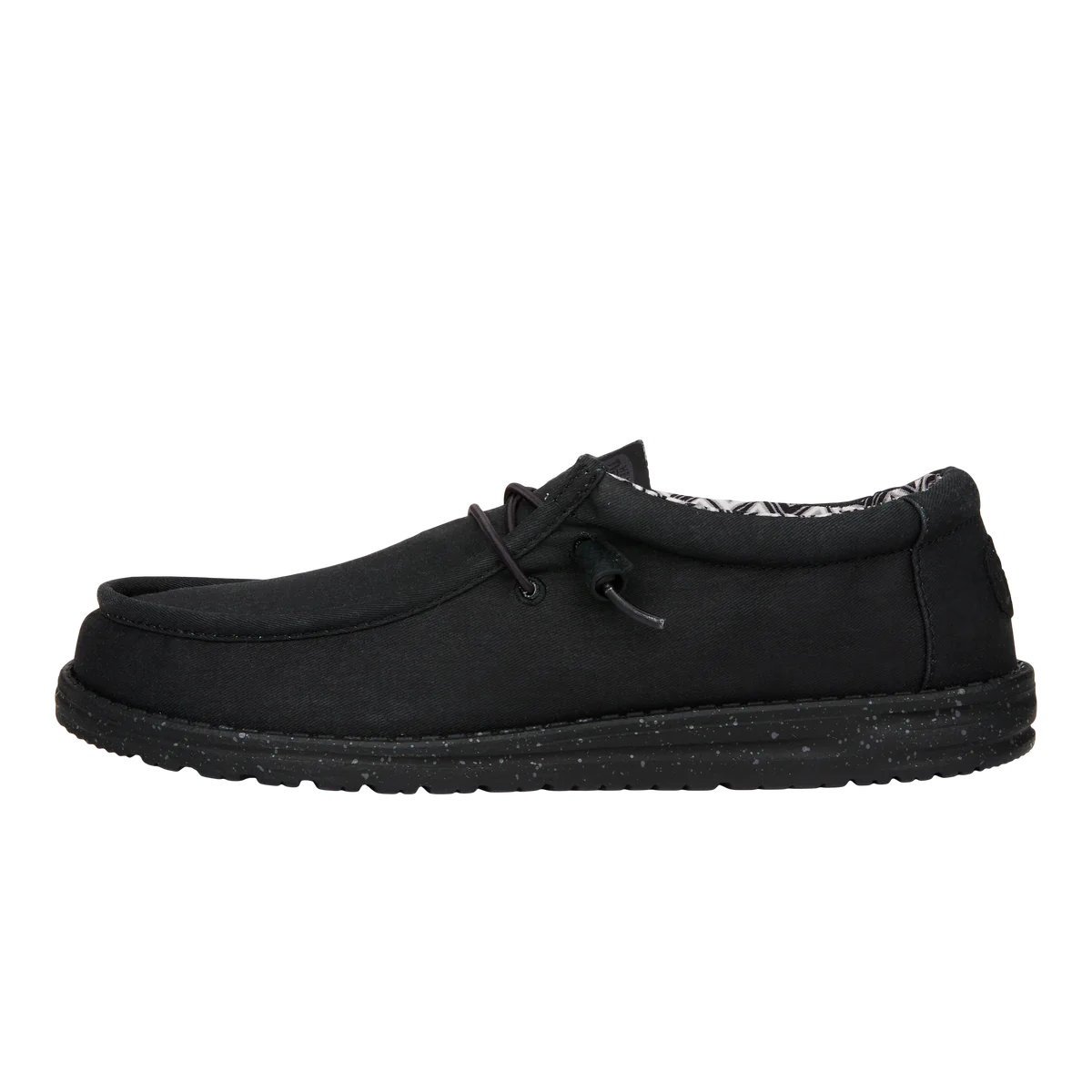 HEY DUDE Men's Wally Stretch Canvas Black/Black Shoes