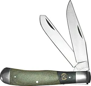 Roper Knives RP0002CMG Rattler Trapper 4.13  Folding Knife Green