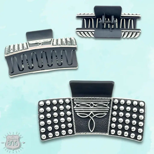 Pink Panache - Boot Stitch Western Style Hair Claw