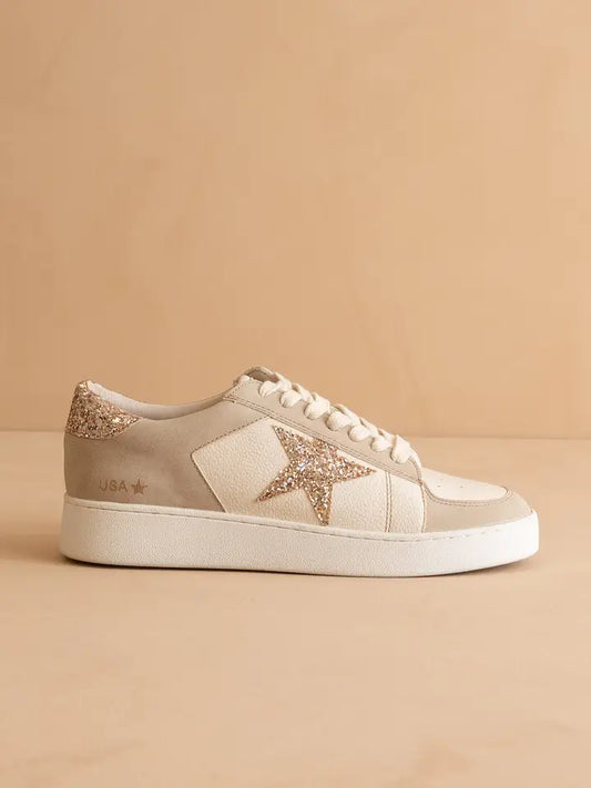 OASIS SOCIETY - The Liberty Beige - Glitter Star Sneaker