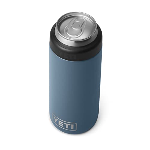 YETI Rambler 12 Oz Nordic Blue BPA Free Colster Slim Can Insulator