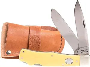 Moore Maker Yellow Delrin Jumbo Lockback Trapper