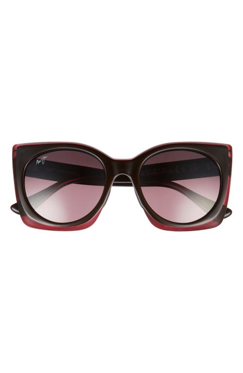 Men's Maui Jim Pakalana Polarized Sunglasses Black Cherry with Raspberry Interior