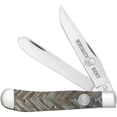 Trapper Folding Knife Slip Joint 440 Steel Blade 4.125in Closed Length Acrylic Handle Brown Mammoth