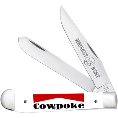 Trapper Folding Knife Slip Joint 440 Steel Blade 4.125in Closed Length Acrylic Handle Cowpoke