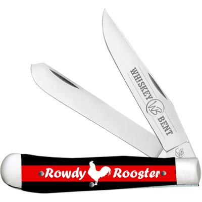 Trapper Folding Knife Slip Joint 440 Steel Blade 4.125in Closed Length Acrylic Handle Rowdy Rooster