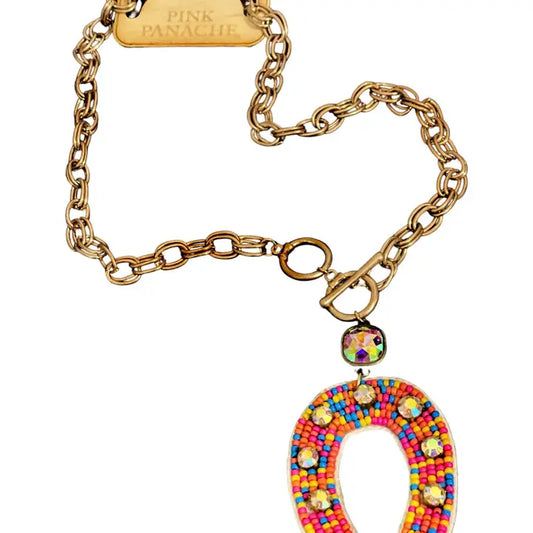 Seed Bead Horseshoe Necklace